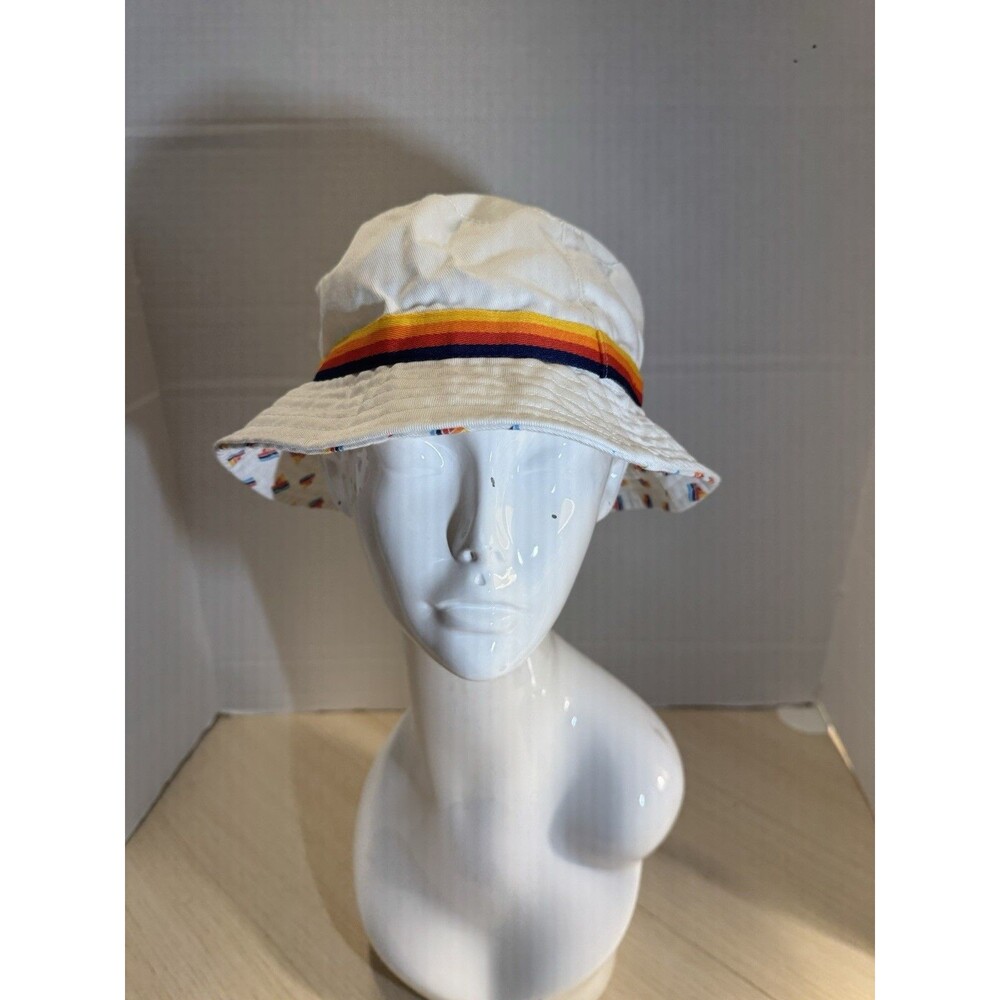 Aldi Gear 2024 Bucket Hat One Size White Orange Red Striped